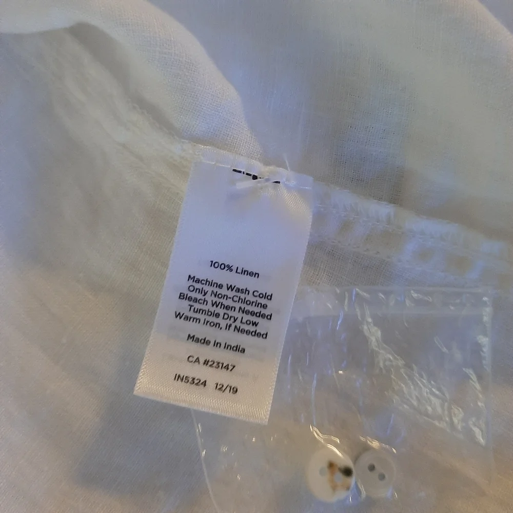 Talbots white linen